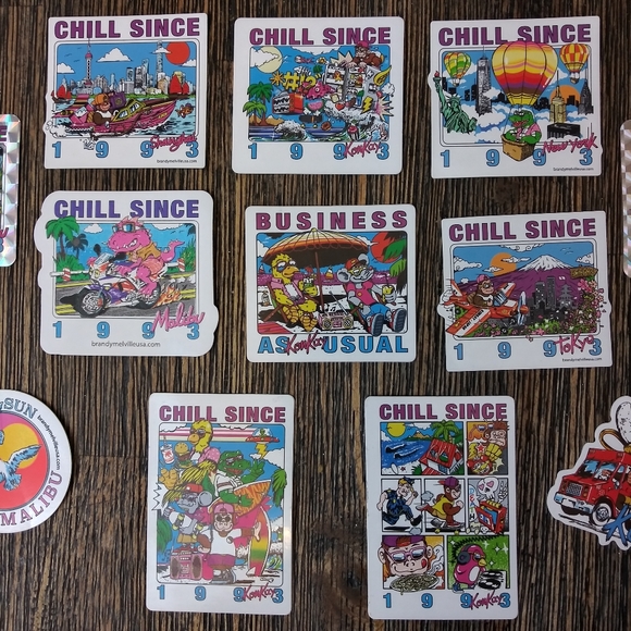 13 pc Brandy Melville Sticker Collection CHILL - Picture 2 of 6